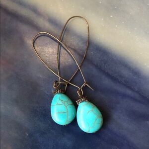 Turquoise drop earrings antique